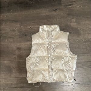 PINK Victoria's Secret Cream Puffer Vest